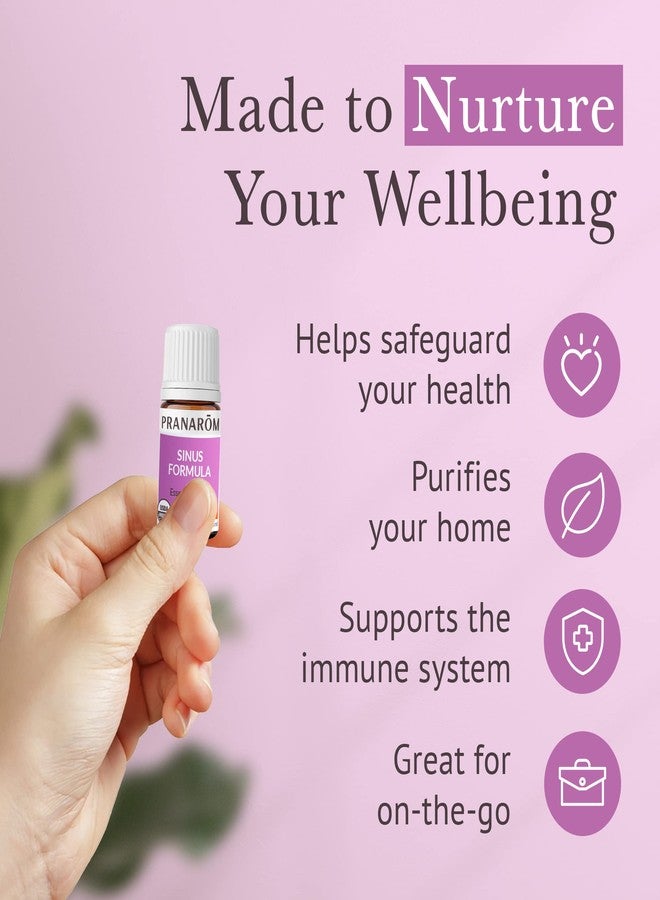 Pranarom - Sinus Formula Essential Oil Blend (5ml) - Olive Oil, Eucalypts, Peppermint, Rosemary, Frankincense, & Thyme - 100% Pure Essential Oil for Topical Use | USDA and ECOCERT Certified Organic - Image 5